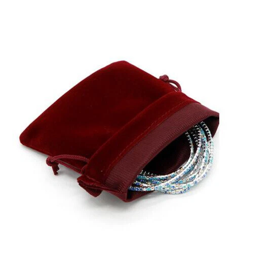 50X Small Velvet Cloth Drawstring Bags Xmas Gift Pouch Tote Jewelry Earring Ring - image 4 of 4