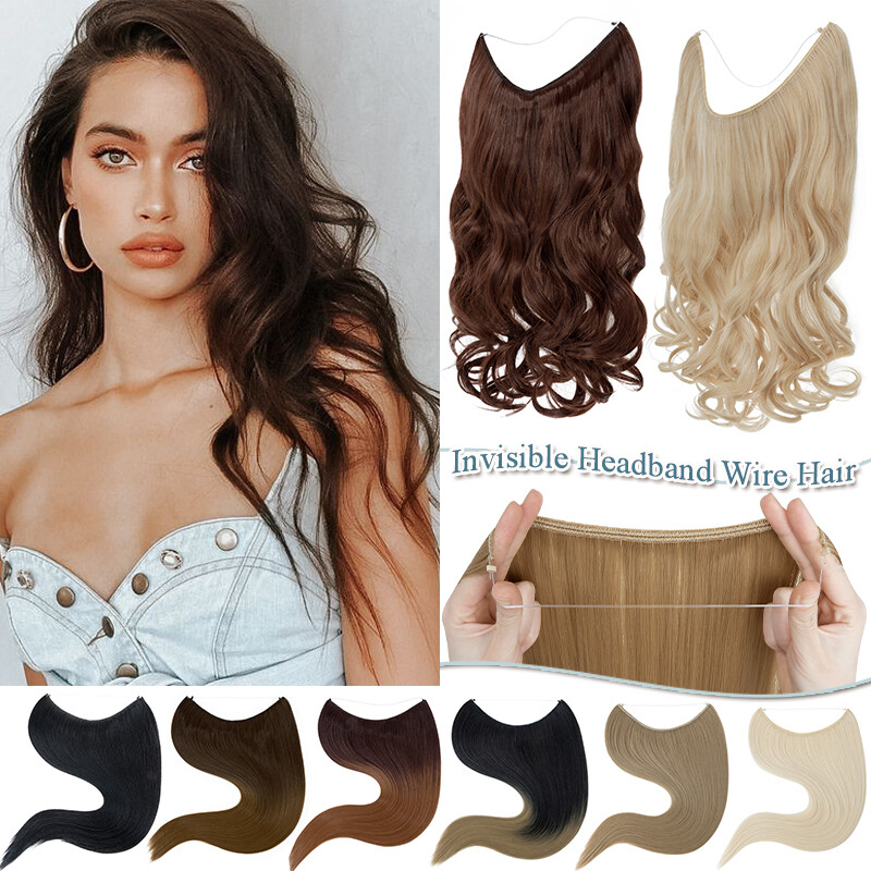 UK Secret Long Wire Hair Extensions Invisible Head Band Thick One