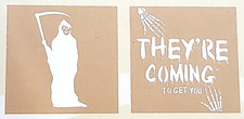 DecoArt Value Kraft 8" x 8" Laser-Cut Stencil - GRIM REAPER - 2 Designs
