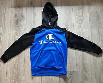 Champion Boy's Blue Black Heather Hoodie S Hooded