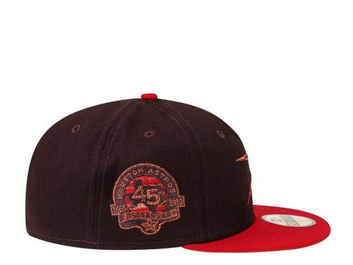 Houston Astros New Era 59FIFTY 45th Anniversary Chocolate Fitted Hat Size 7 1/8 - Picture 2 of 10