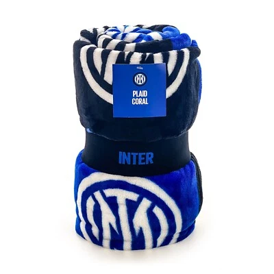 HERMET Coperta Plaid Inter in pile coral con elastico misura maxi 150x210 cm