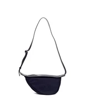 The Row Spring 2019 Navy Blue Nylon Leather Small Slouchy Banana Bag Crossbody