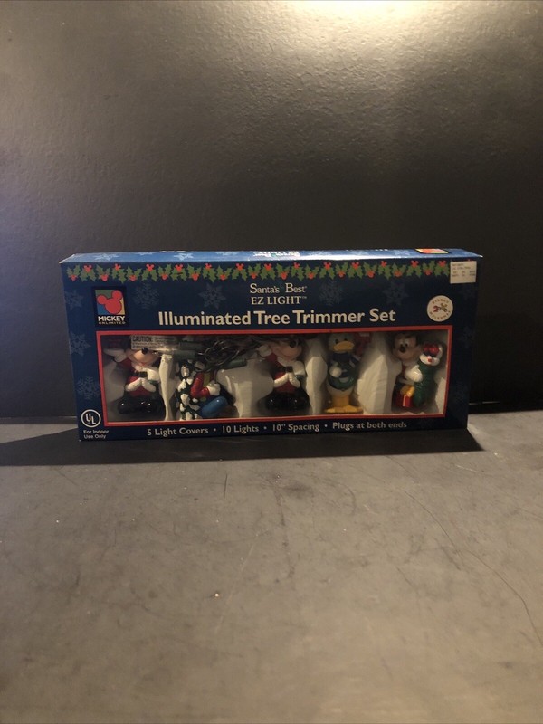 Disney Mickey Unlimited Santa's Best EZ Light Christmas Lights Tree Trimmer Read
