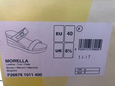 NEU MIT ETIKETT SCHOLL MORELLA BRAUNE LEDER-PANTOLETTEN MIT KEILABSATZ GRÖSSE 40 UK 6,5 SCHNALLENDETAIL