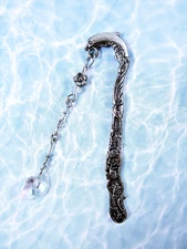 Metal Dolphin Bookmark Page Keeper With Trailing Dangle Heart Charm