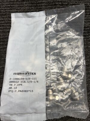 Pack of 10 Numatics F-INWB109-108-021 1/8in - 1/4in Swivel Elbow Fitting