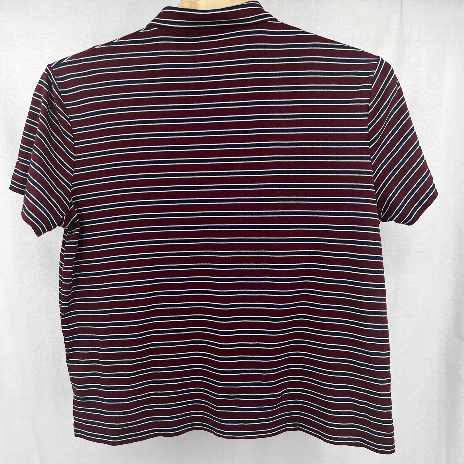 Polo Ralph Lauren Rugby Camicia Uomo XXL Marrone Blu Riga Manica Corta Logo Pony