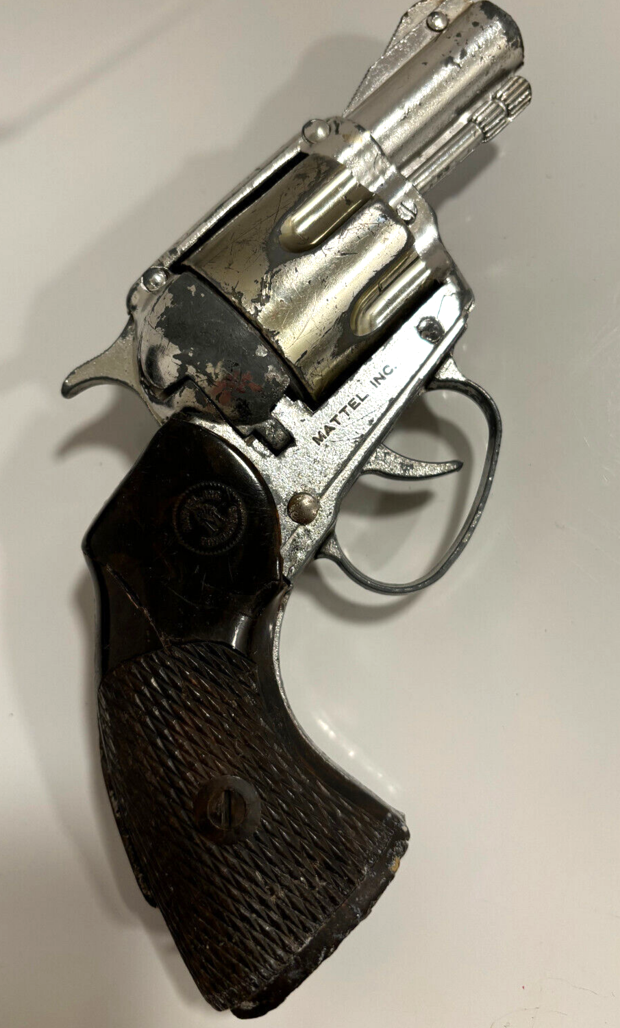 Vintage Mattel Shootin' Shell SnubNose .38 Private Detective Toy Gun