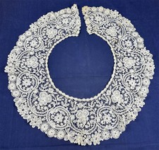 Victorian Antique Handmade Brussels Duchesse Bobbin Lace Large Bertha Collar VTG