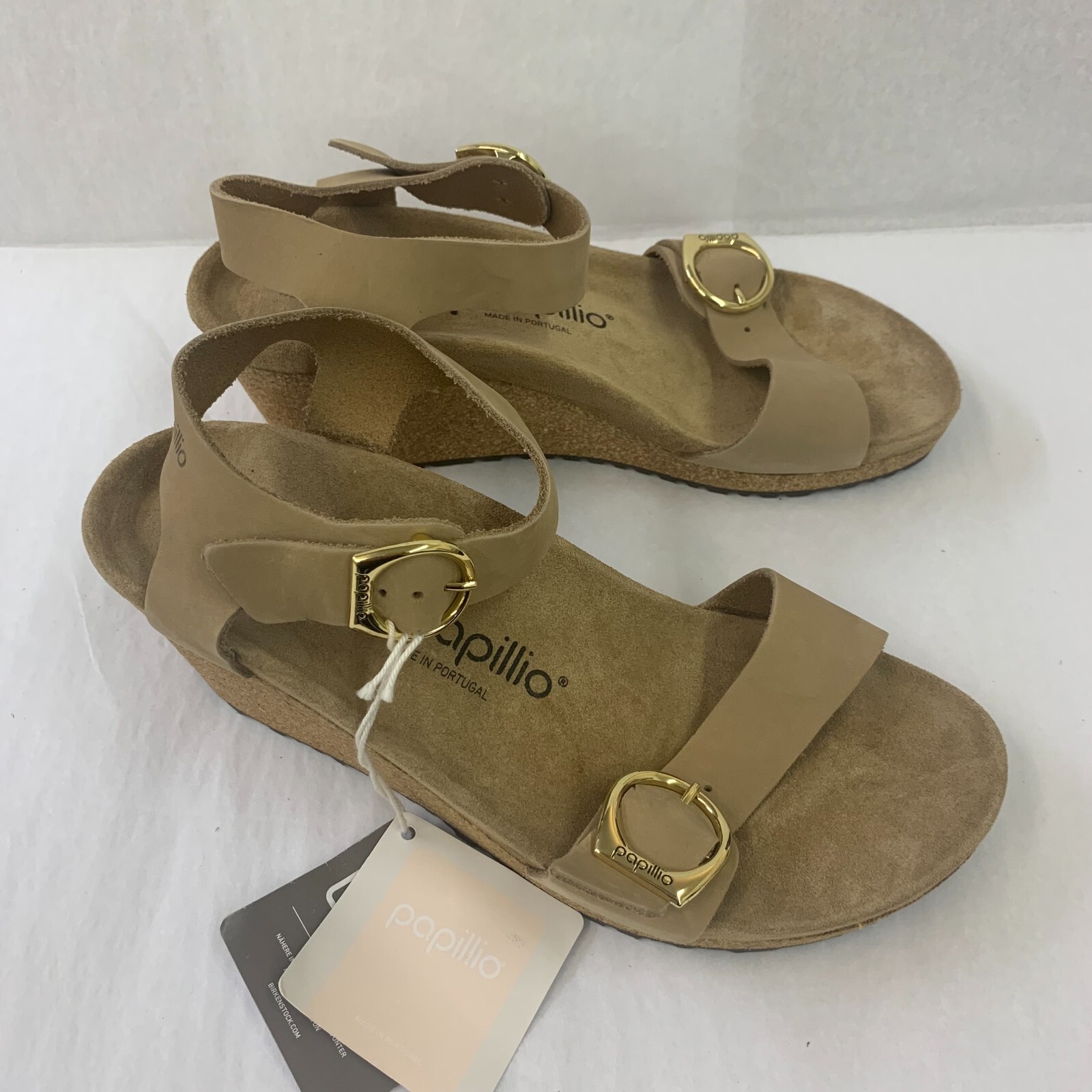 Birkenstock New w/ Box Papillio Soley Ring-Buckle Sandcastle Nubuck Leather Reg image 2