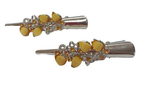 GUCCI×adidas hair accessory Trefoil logo hair clip Yellow  display picture 1