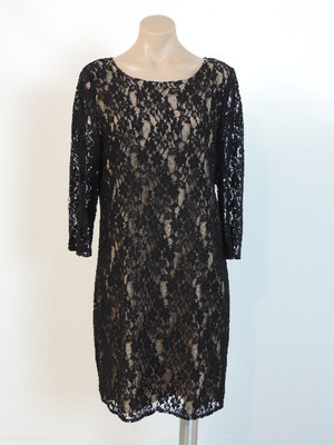 dkny black lace dress