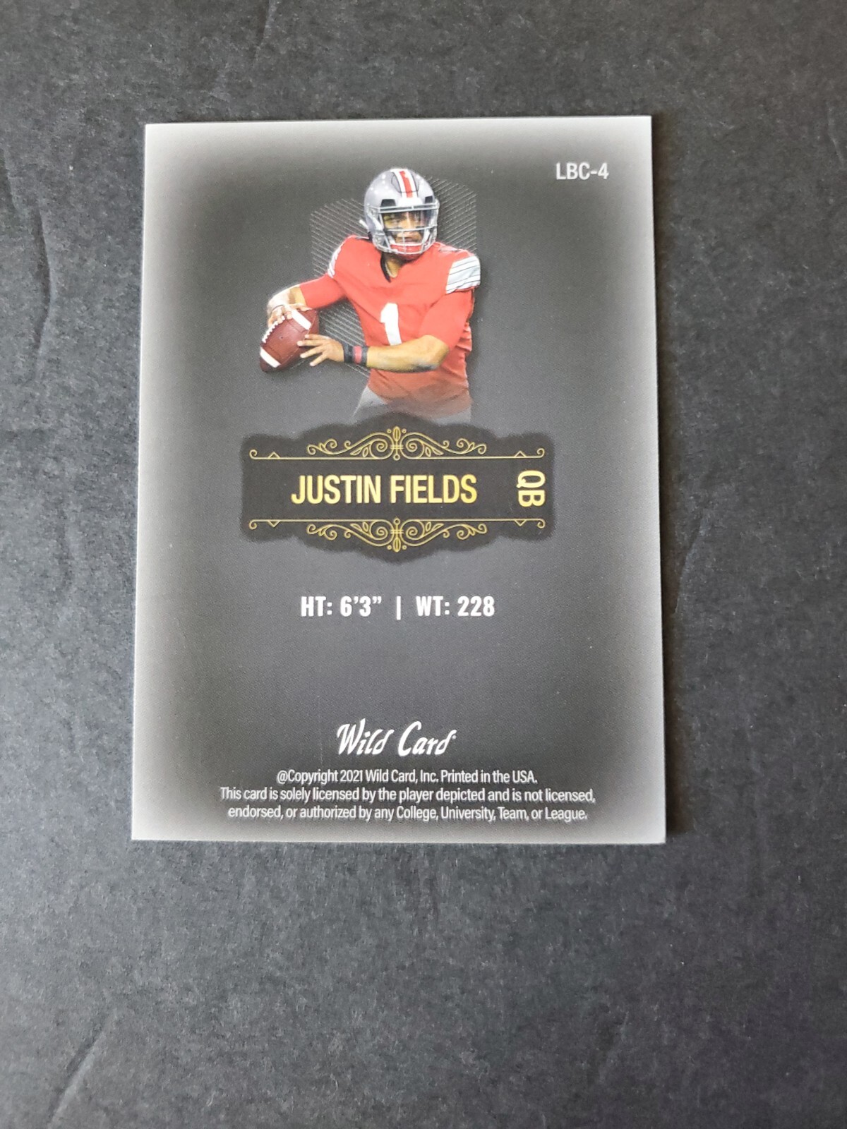 2021 Wild Card Matte LBC4 Ohio State JUSTIN FIELDS Chicago Bears