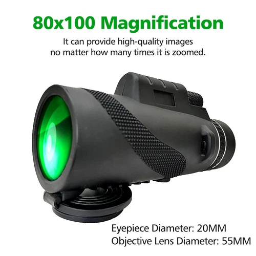 Monokular Starscope Teleskop 80X100 HD Monokular Nachtsicht Mit Handy-Stativ - Bild 5 von 11
