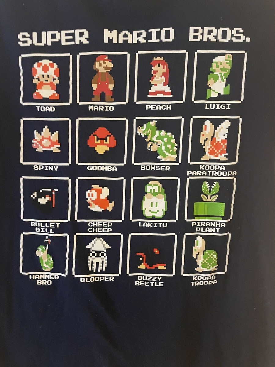 Super Mario Brothers Mens Size M T-Shirt Classic 8 Bit