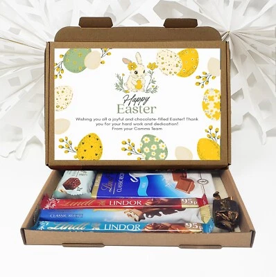 TREASURED FOREVER Personalised Easter Chocolate Box Treat Box, hamper gift Easter treats Lindt