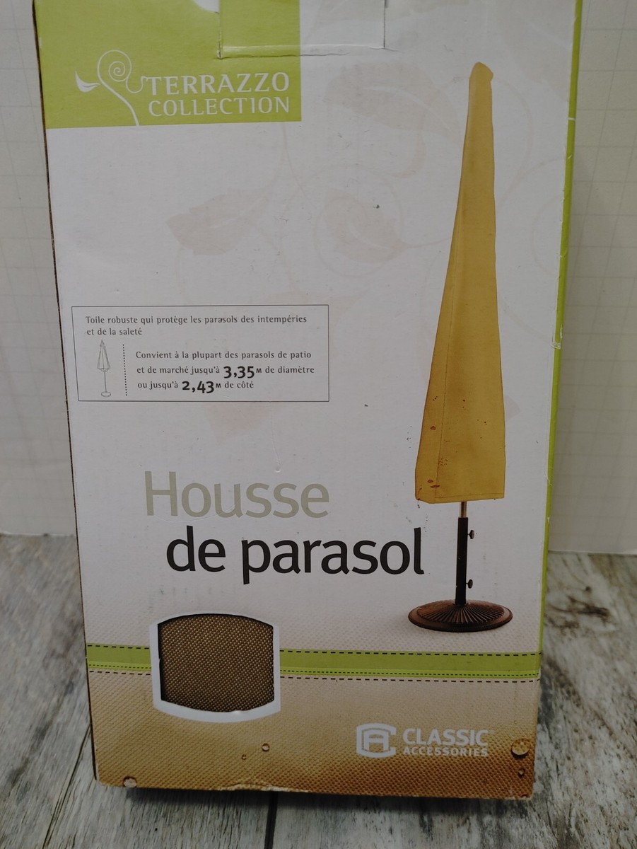 classic accessories terrazzo patio umbrella furniture storage cover Ravenna Water-Resistant 13-Foot Offset Waterproof backing keeps your umbrella dry while the elastic hem cord moves easily through a special channel for a snug fit Classic Accessories Terrazzo Patio Offset