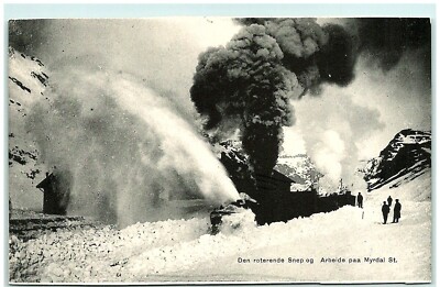 S04-0906, DEN ROTERENDE SNEP OG ARBEIDE PAA MYRDAL ST., *ANTIQUE POSTCARD