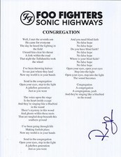 Rami Jaffee Signed Autographed Congregation Music Lyric Sheet Foo Fighters