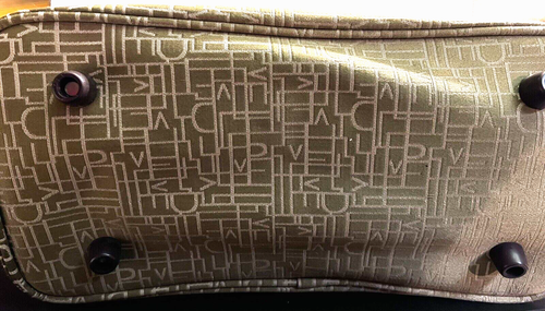 DV Furstenberg Bucket Tote Bag Green/Tan Lined Water Resist Lrg Laptop Friendly - Picture 15 of 21