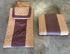 Used Leather Pad GP Cushion Set/Upholstery/Back Pillow Seat Spa Capp/ Burgundy
