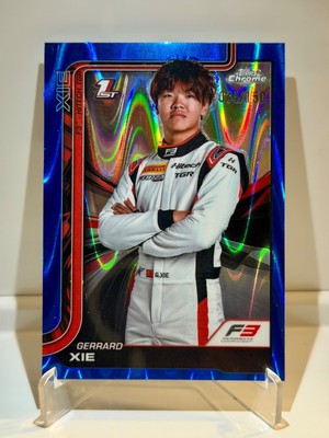 2025 Topps Chrome Formula 1 F2 Gerrard Xie F2 Blue RayWave /150 #56