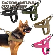 Tactical Dog Harness No Pull 1000D Nylon Large Dogs Handle Reflective Vest