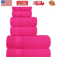 Ultra Soft 6 Pack Cotton Towel Set, Contains 2 Bath Towels 28x55 inch, 2 Hand...