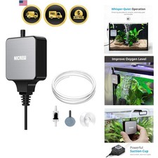 Silent Aquarium Air Pump Fish Tank Aerator for Up to 10 Gallon Quiet