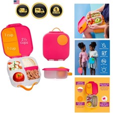 Mini Lunch Box, 4.25 Cup Leak Proof Bento Box for Kids Ages 3+, 3 Compartment...