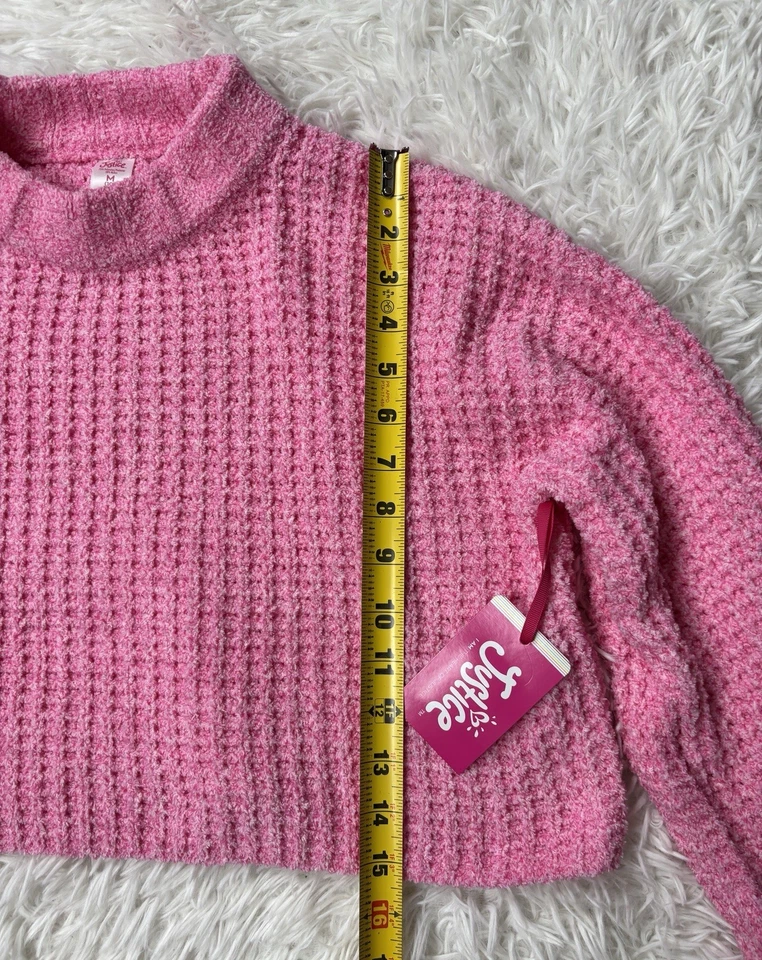 🎀 Suéter Niñas Justicia Rosa Hombro Caído 👚 Cuello Simulado Talla M (10) Acogedor y Lindo Foto 2 de 4