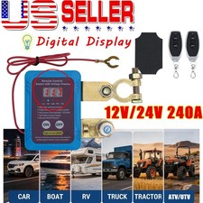 12V/24V 240A Remote Battery Kill Switch Anti-Theft Disconnect w/LED Display US