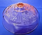 Vintage Federal Pink Depression Sharon Cabbage Rose Glass Butter Dish Lid Only