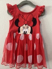 Disney Store Minnie Mouse RED Nightgown Nightshirt Tutu Dress TODDLER SZ 2