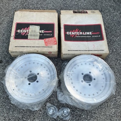 Pair NOS 1995 Centerline Auto Drag 15 x 3.5 Mopar 5x4.5 bolt Cuda Dart Charger