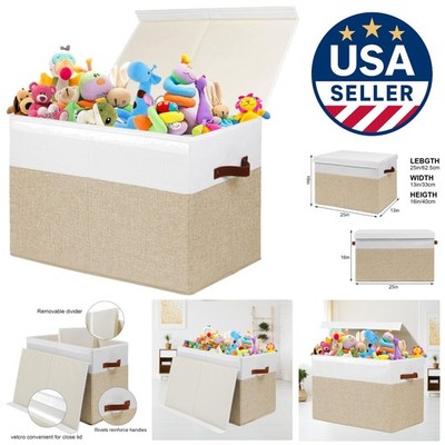 Dustproof & Lightweight Toy Chest with Removable Dividers - 83L Storage Solution