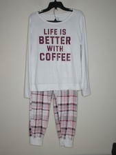 Secret Treasures Women's Life Is Better With Coffee Pajama Lounge Set M 8-10 B10