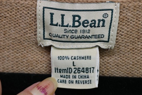 L.L. Bean Men's 100% Cashmere Sweater Vest-Large-Tan-Preppy-Minimalist - Picture 6 of 10