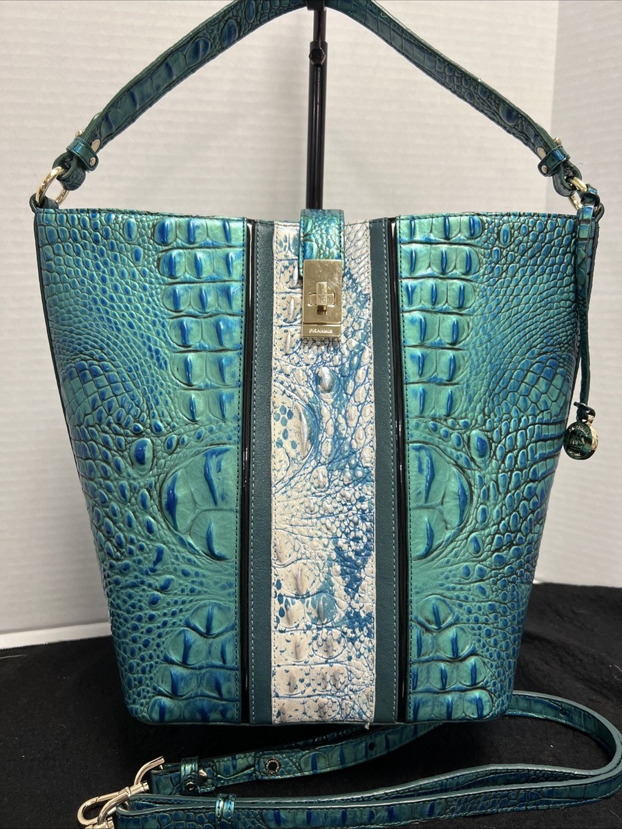 Brahmin  Snake-Embossed Leather Backpack with Gold Hardware Brahmin Hallie Snake Embossed Leather Satchel | Nordstrom main image 3