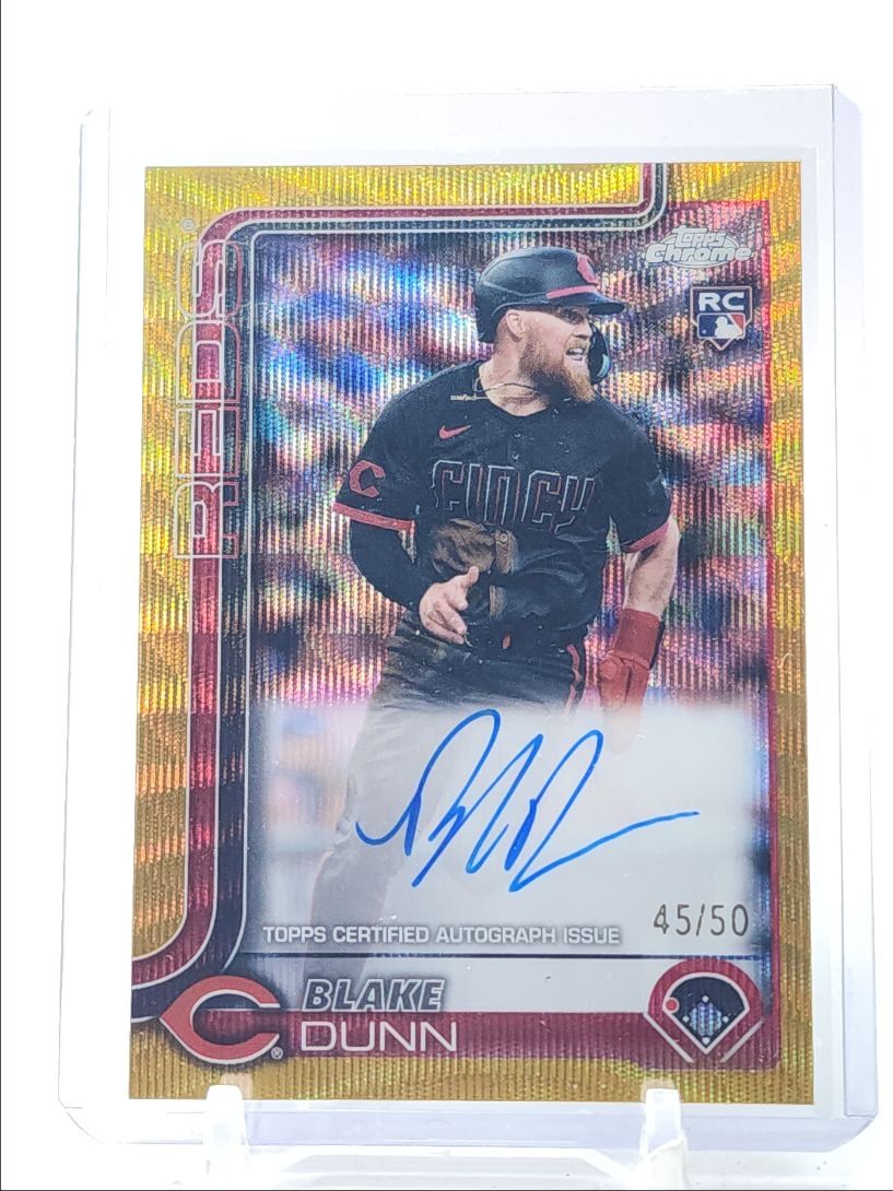 BLAKE DUNN 2025 TOPPS CHROME ROOKIE GOLD WAVE REFRACTOR RC AUTO /50 Q2277