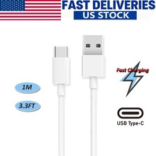 USB to Type-C Fast Charging Cable For Samsung Charger Cord Type C 3.3FT White