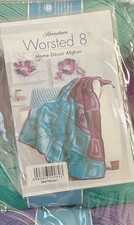 Herrschners Worsted 8 DYI Crochet Afghan Kit Colors As Shown-Size 42  x 51  