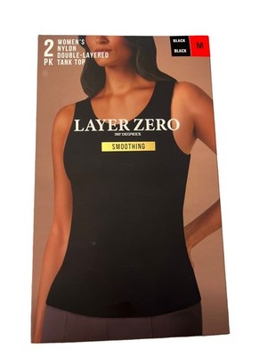 Layer Zero Women s Smoothing Shapewear Tank Top 2-Pack Black M Quick Dry