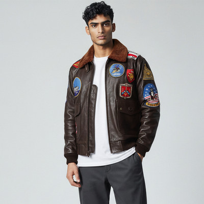 Tom Cruise Maverick Top Gun Dark Brown Leather Jacket, original leather jacket