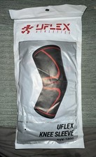 UFlex Athletics Knee Sleeve SYK-1800 Medium Gray Red NEW