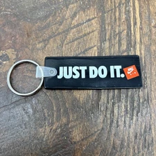 Nike Air Just Do It Hang Tag One Keychain Black Orange Rare Retro Vintage