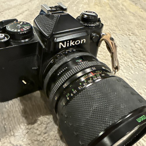 Nikon EM SLR Film Camera Body w/ Sigma 39mm-80mm 1:3.5 Lens Japan Not Film Test - Picture 2 of 11