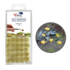 WWS Static Grass Tufts x 100 – Straw, 6mm – Model Railway Wargame Scenery