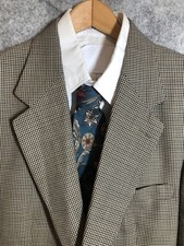 Oscar De La Renta Signature Blazer Mens 42R Brown Wool Check Sport Coat Jacket